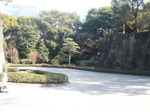 View of the outer gate site from inside the masugata