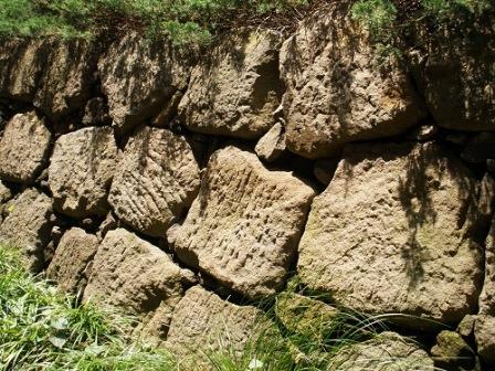 Somewhat close-up view of the stone wall