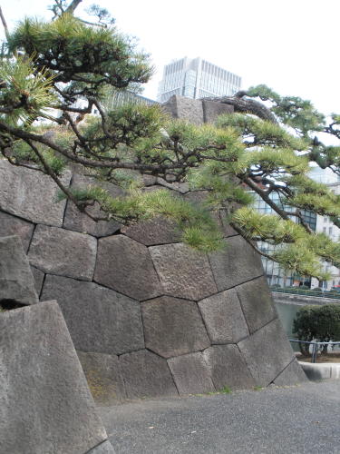 The stone wall of the gate of Babasaki moat side.