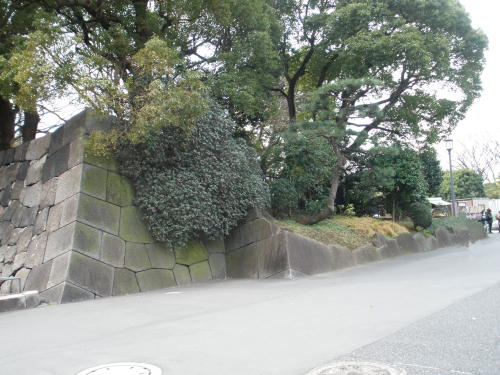 The stone wall of the gate of Hibiya moat side.